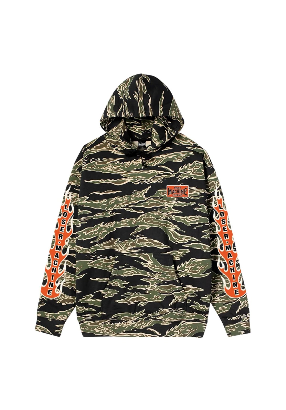 Loser-Machine Flamethrower Hoodie tiger-camo – Rückenansicht
