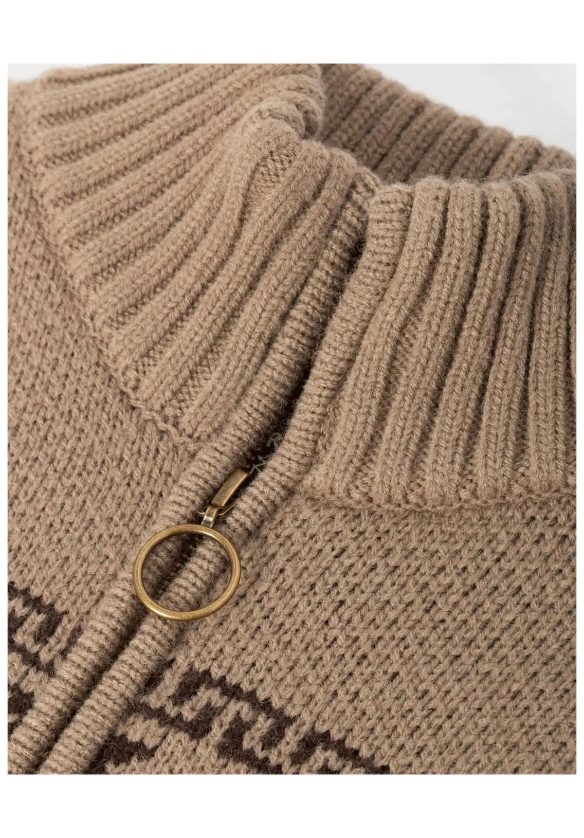 Dark Seas Old Timer Strickjacke timberwolf – Seitenansicht