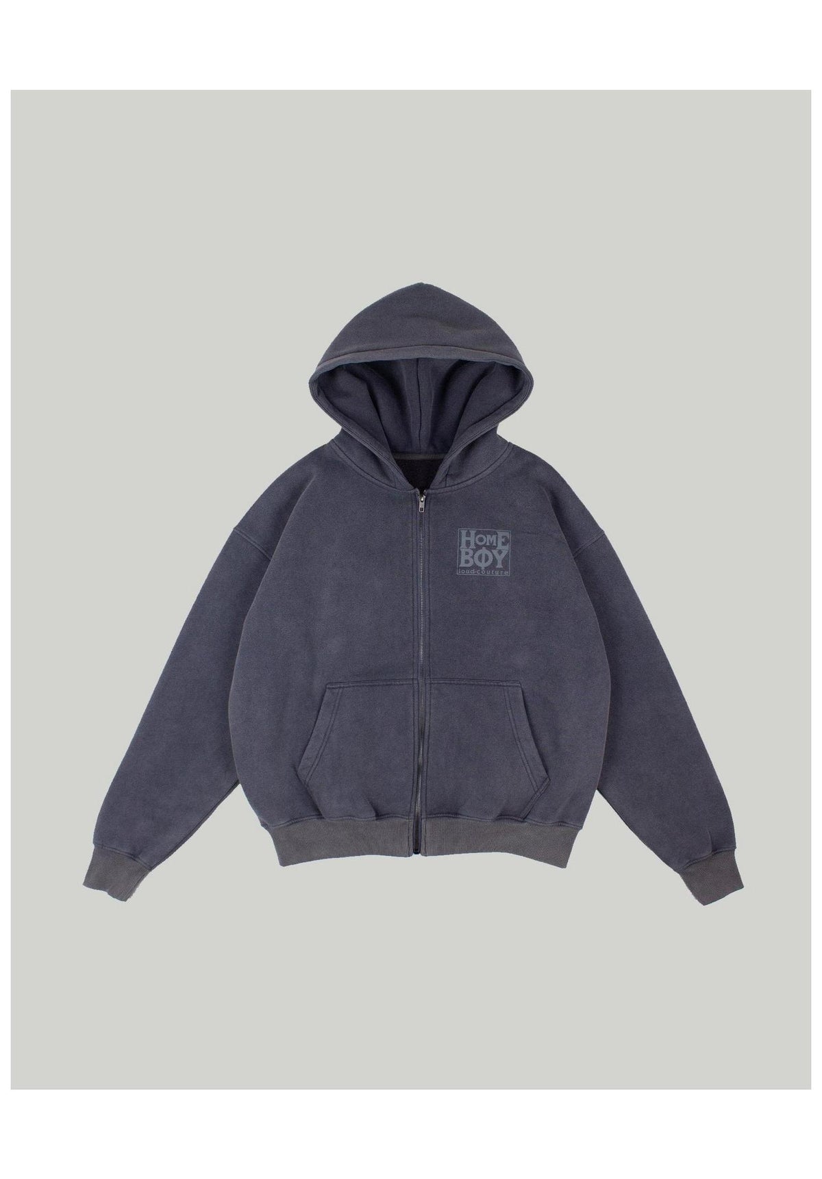 Homeboy Old School Zipper Zip-Hoodie grey-washed – Rückenansicht