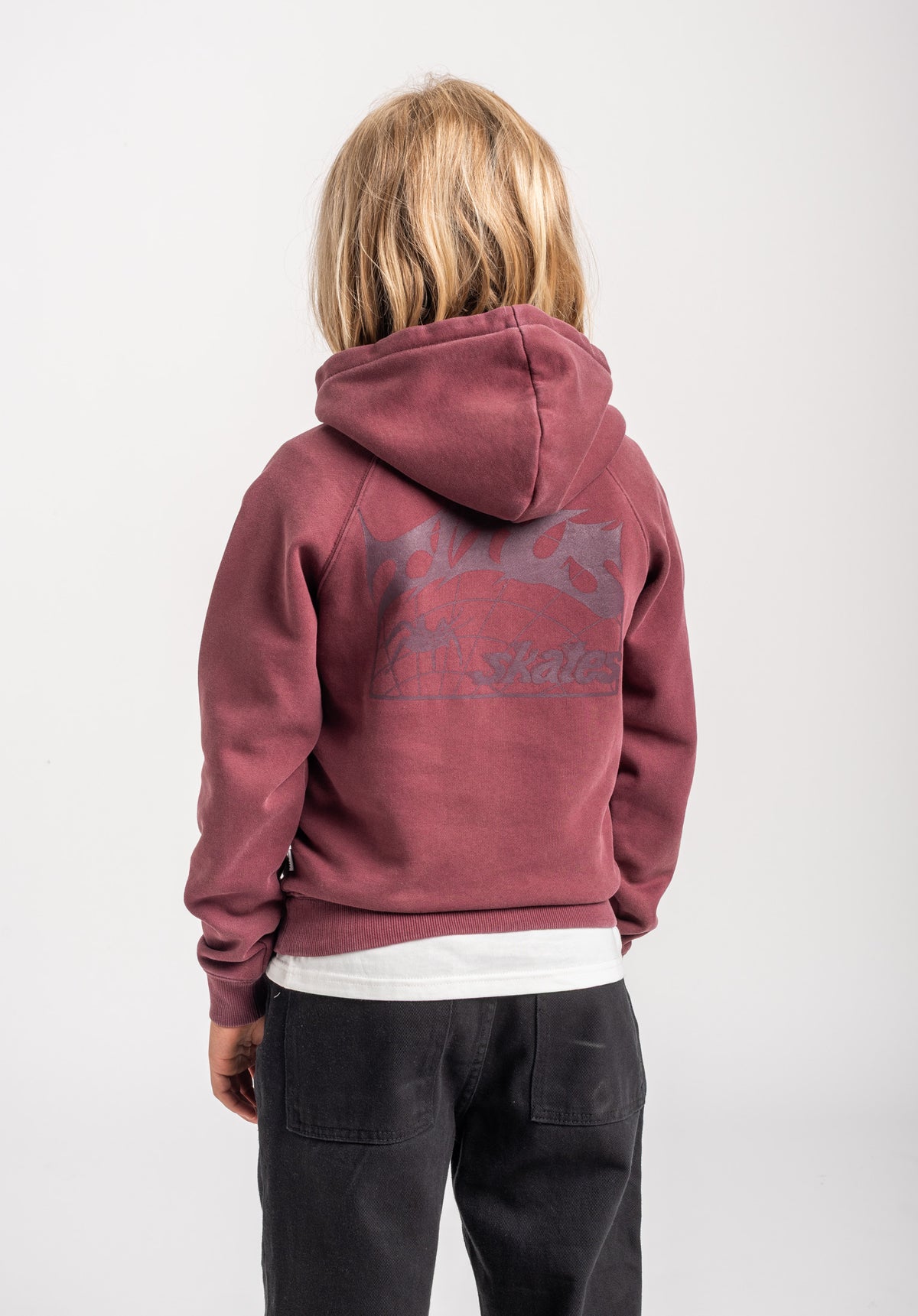 TITUS Heritage Clean Kids Hoodie darkberryfaded – Rückenansicht