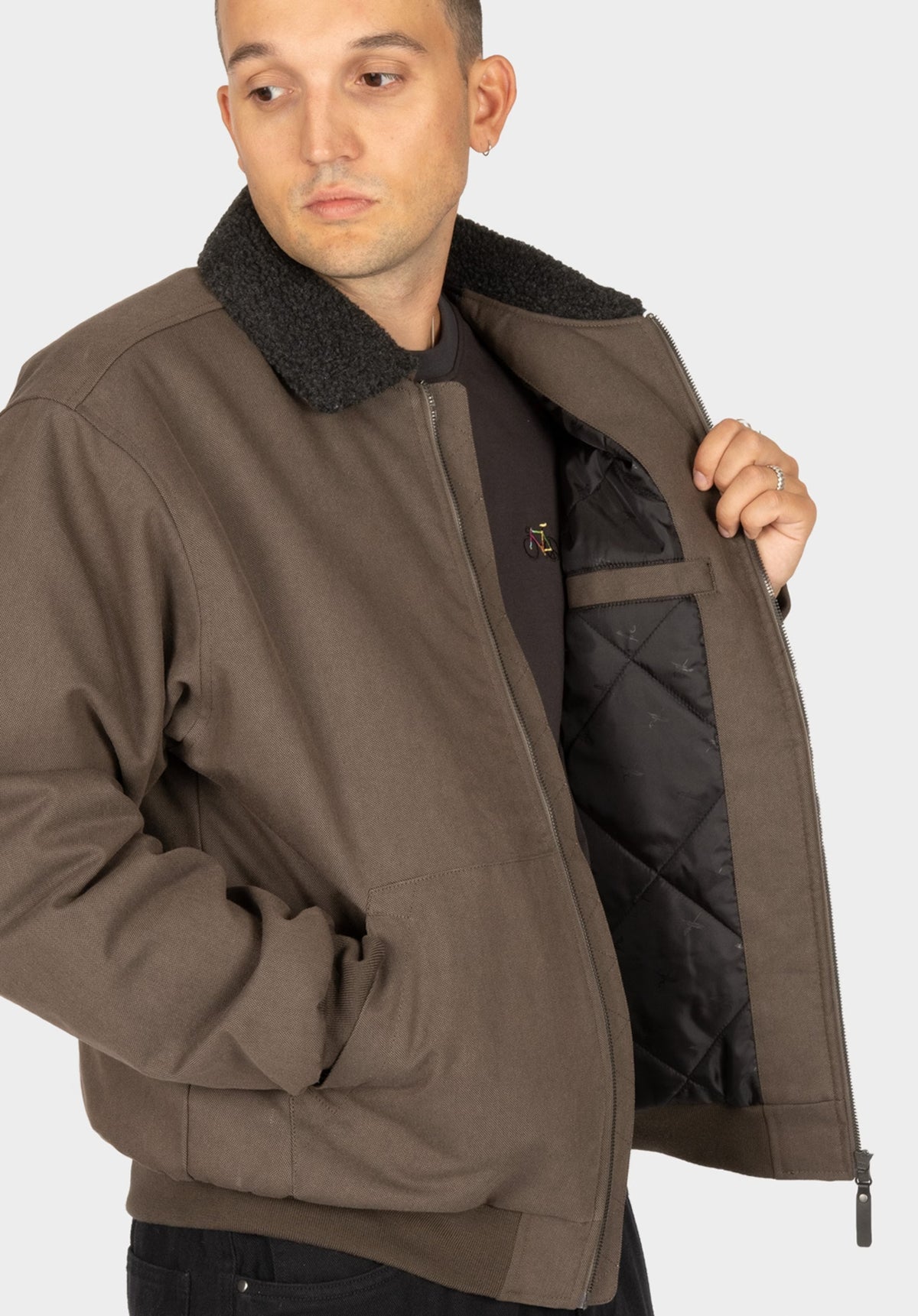 iriedaily Dock36 Blouson Winterjacke black-olive – Rückenansicht