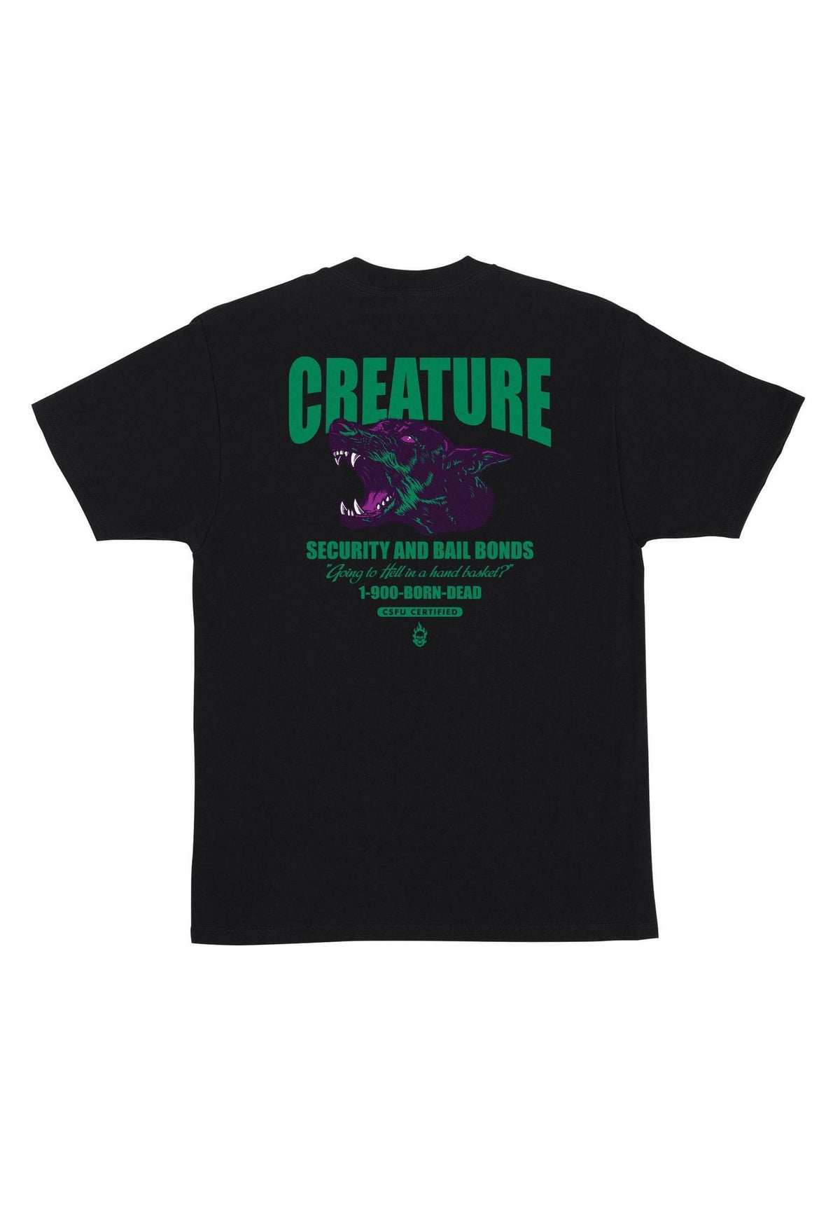 Creature Security Service Heavyweight T-Shirt black – Rückenansicht
