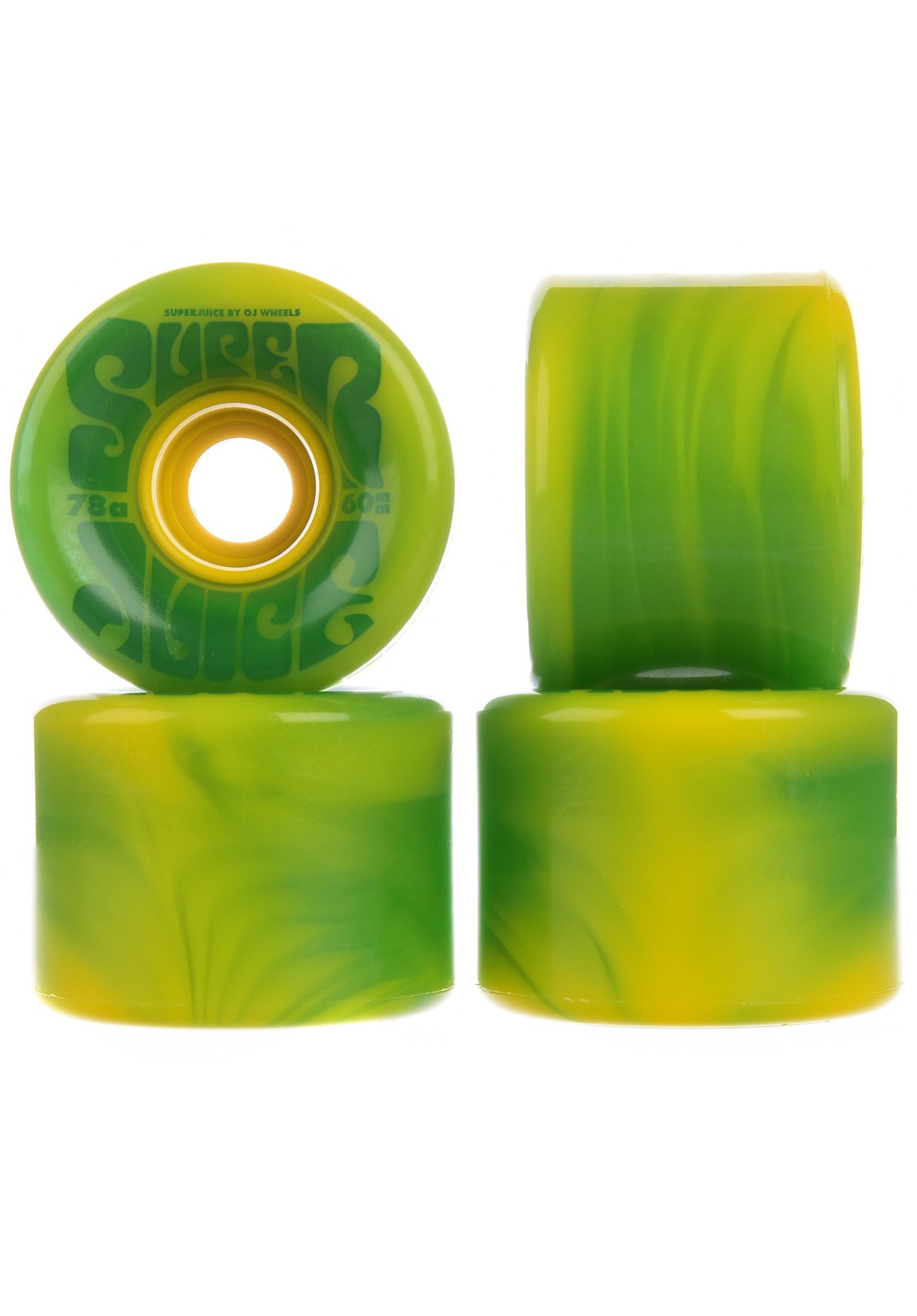 OJ Wheels Super Juice 78A Rolle green-yellow – Rückenansicht