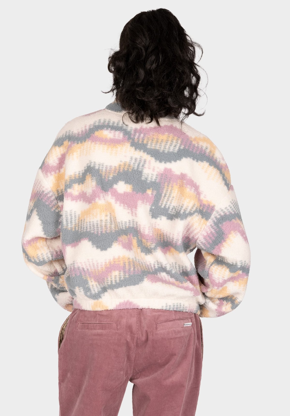 iriedaily Arkta Teddy Troyer Sweatshirt mauve – Rückenansicht