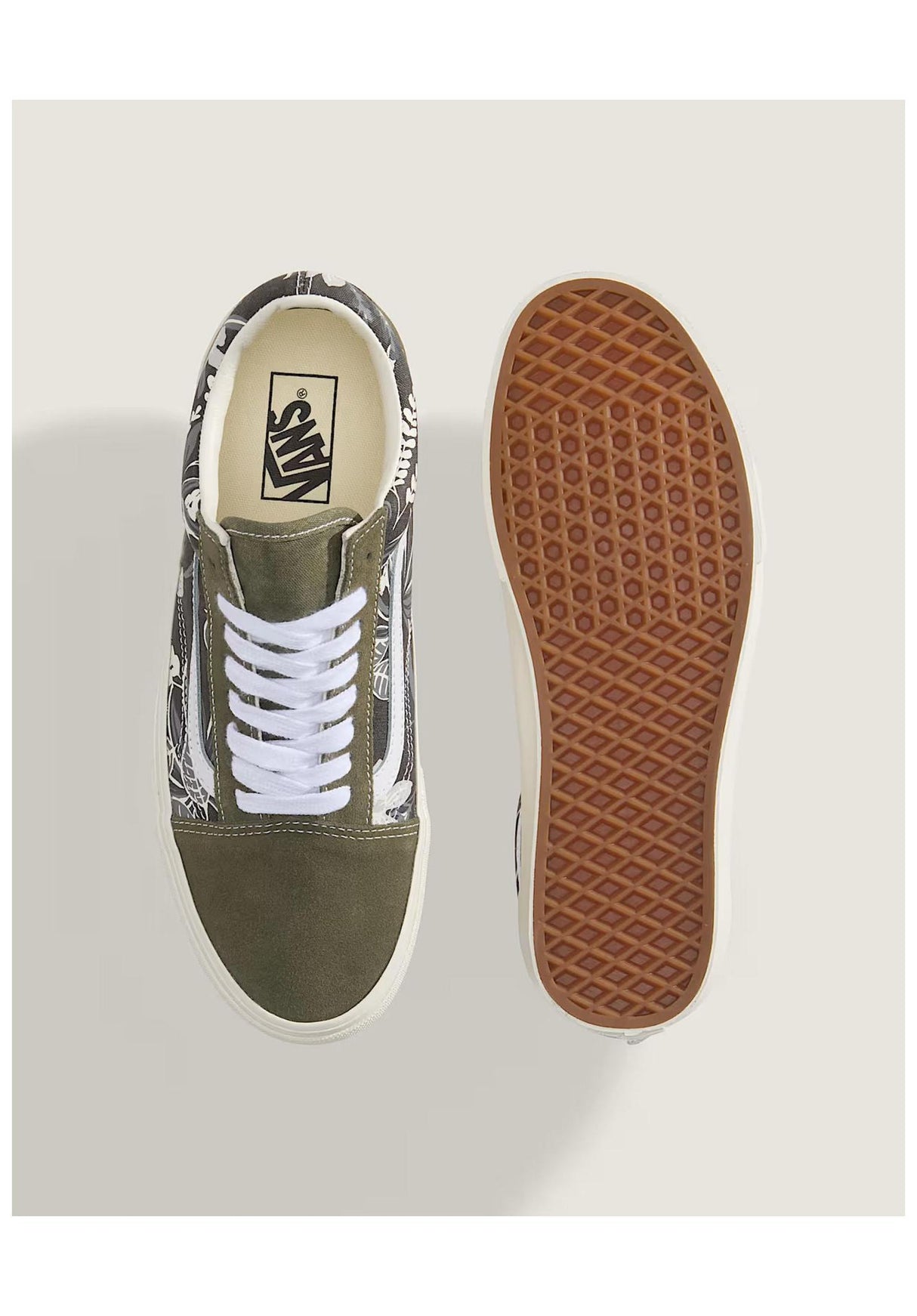 Old Skool floral-olive Closeup1