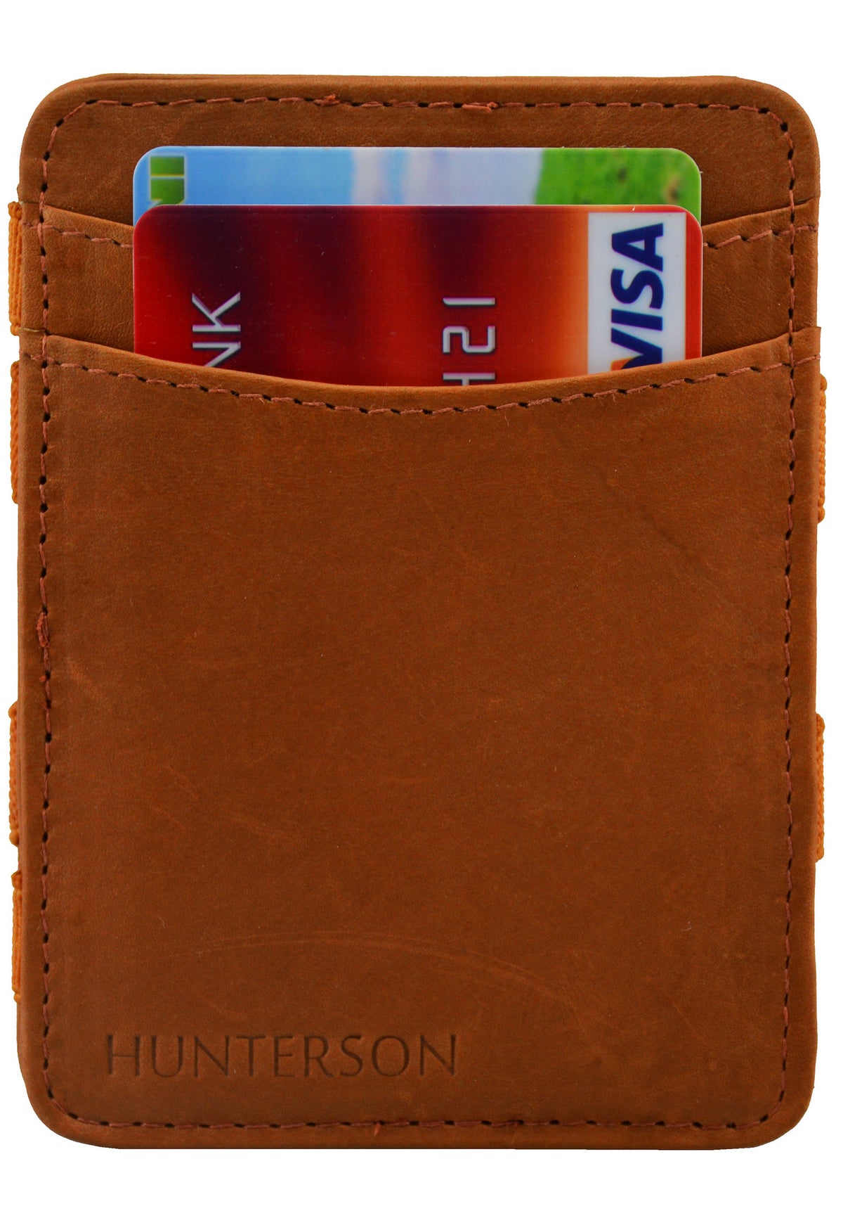 Hunterson Magic Wallet RFID Portemonnaie cognac – Seitenansicht