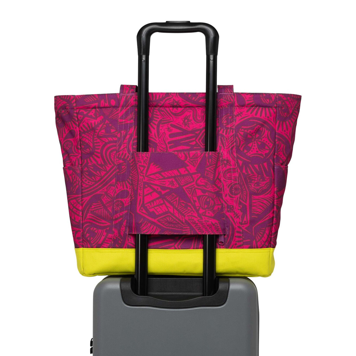 Thomas Campbell Heritage Tote TC hollyhock-evening primrose Closeup1