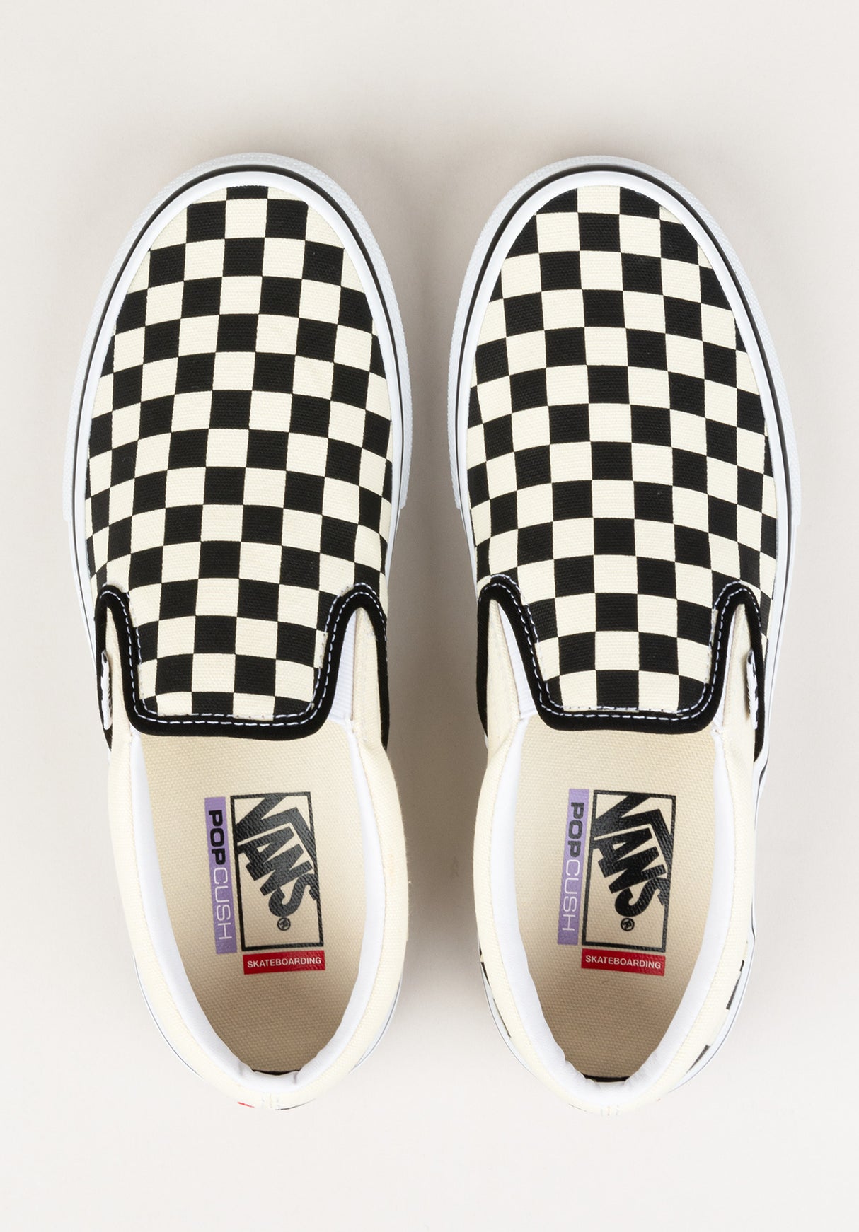Skate Slip-On white-black-checkerboard Closeup2
