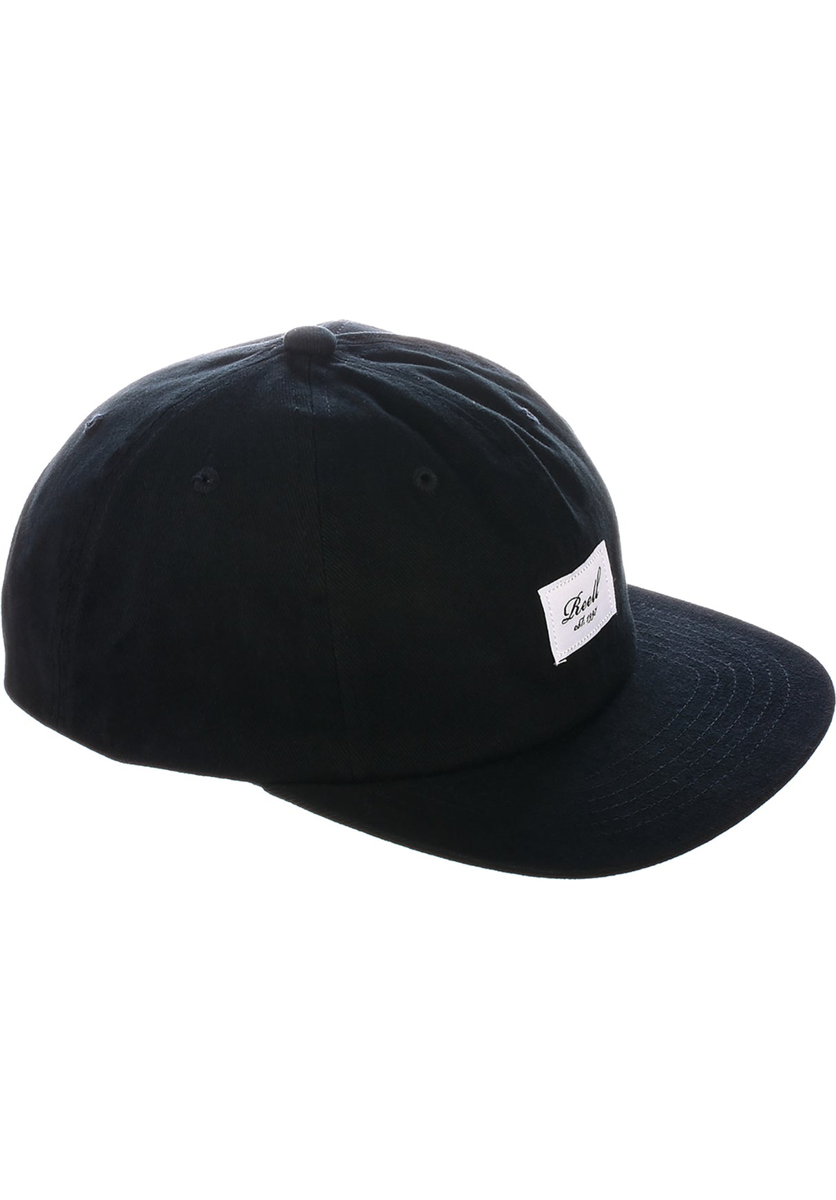Flat 6-Panel Cap black Closeup2