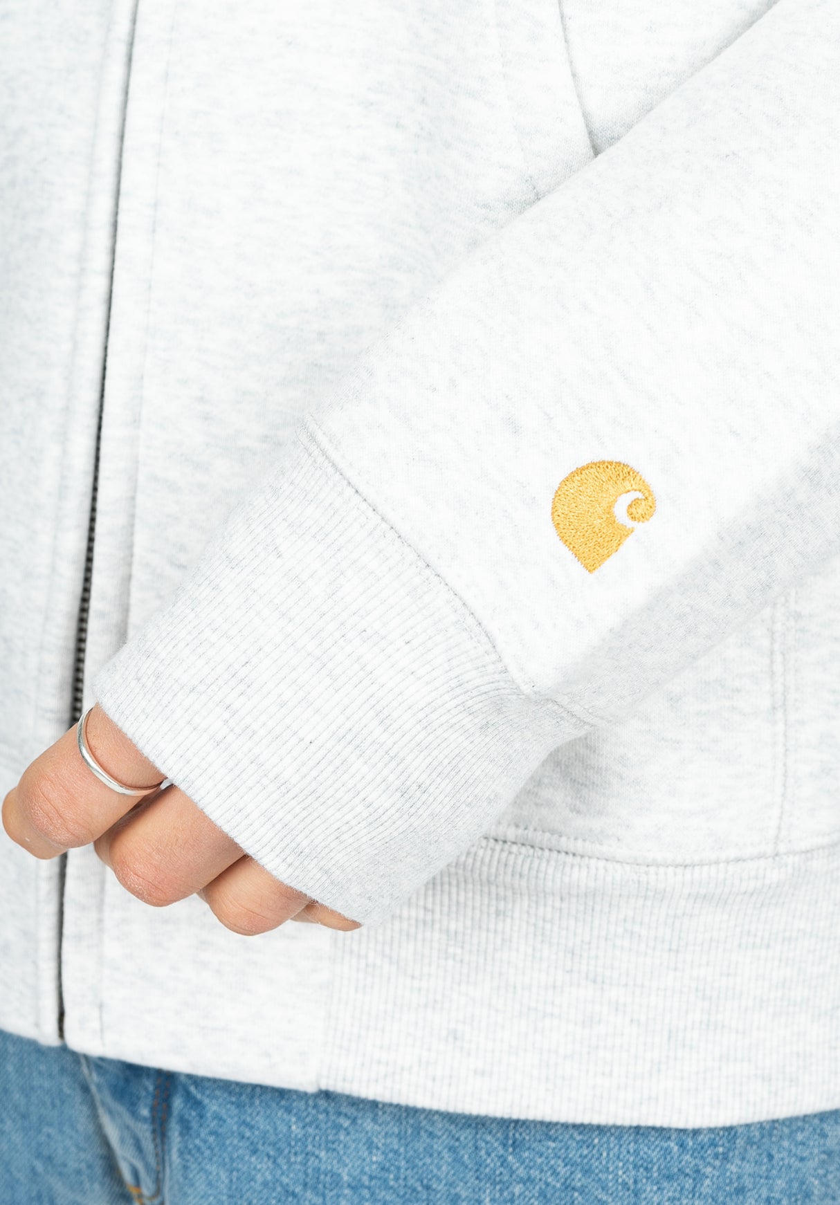 Hooded Chase Jacket ashheather-gold Closeup1