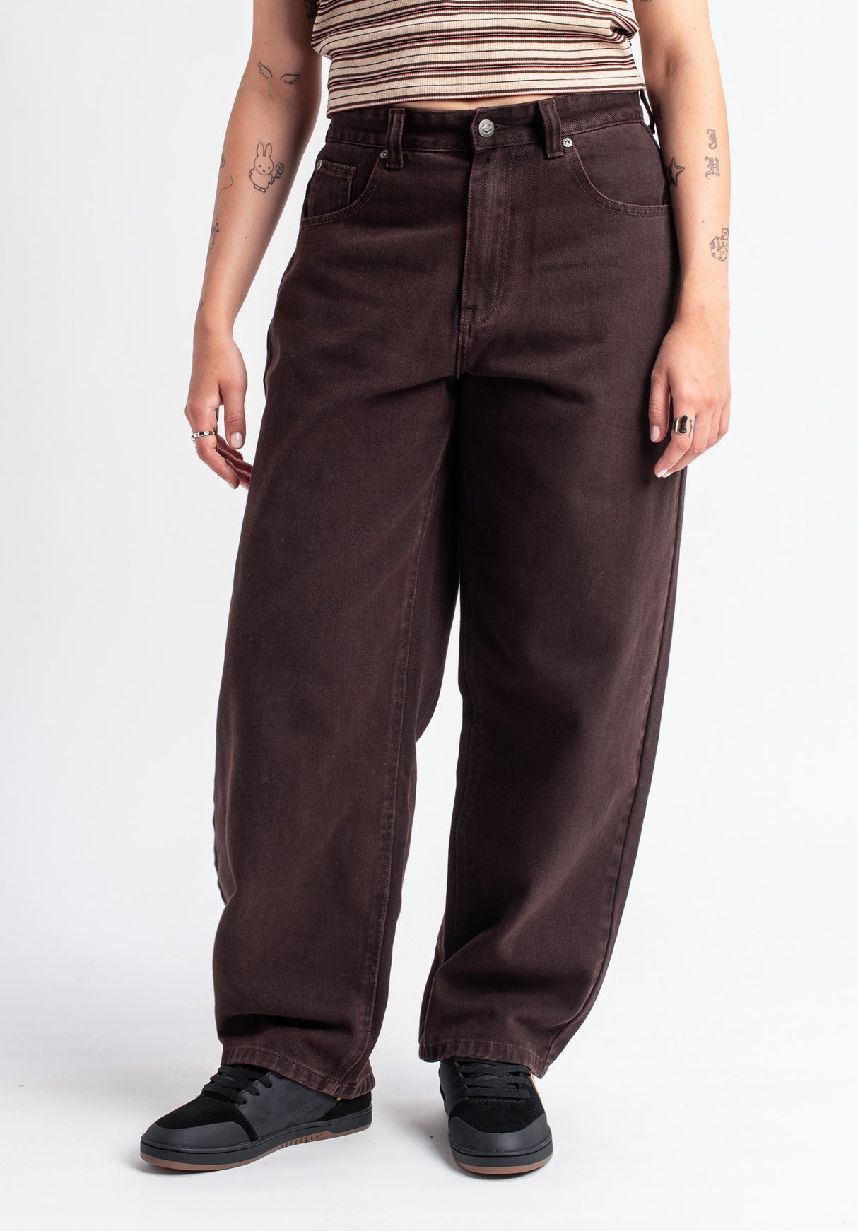 Alby-Baggy darkbrownwashed Seitenansicht