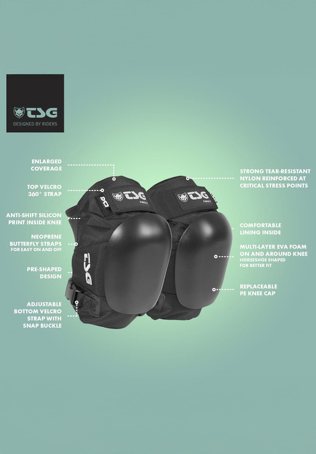 Knee Pads Force V red Oberansicht