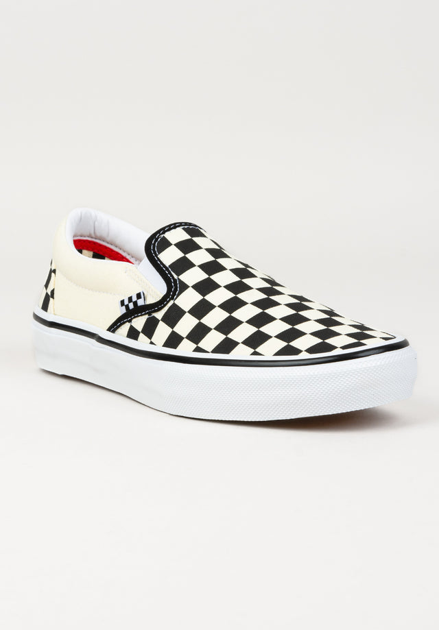 Skate Slip-On white-black-checkerboard Vorderansicht