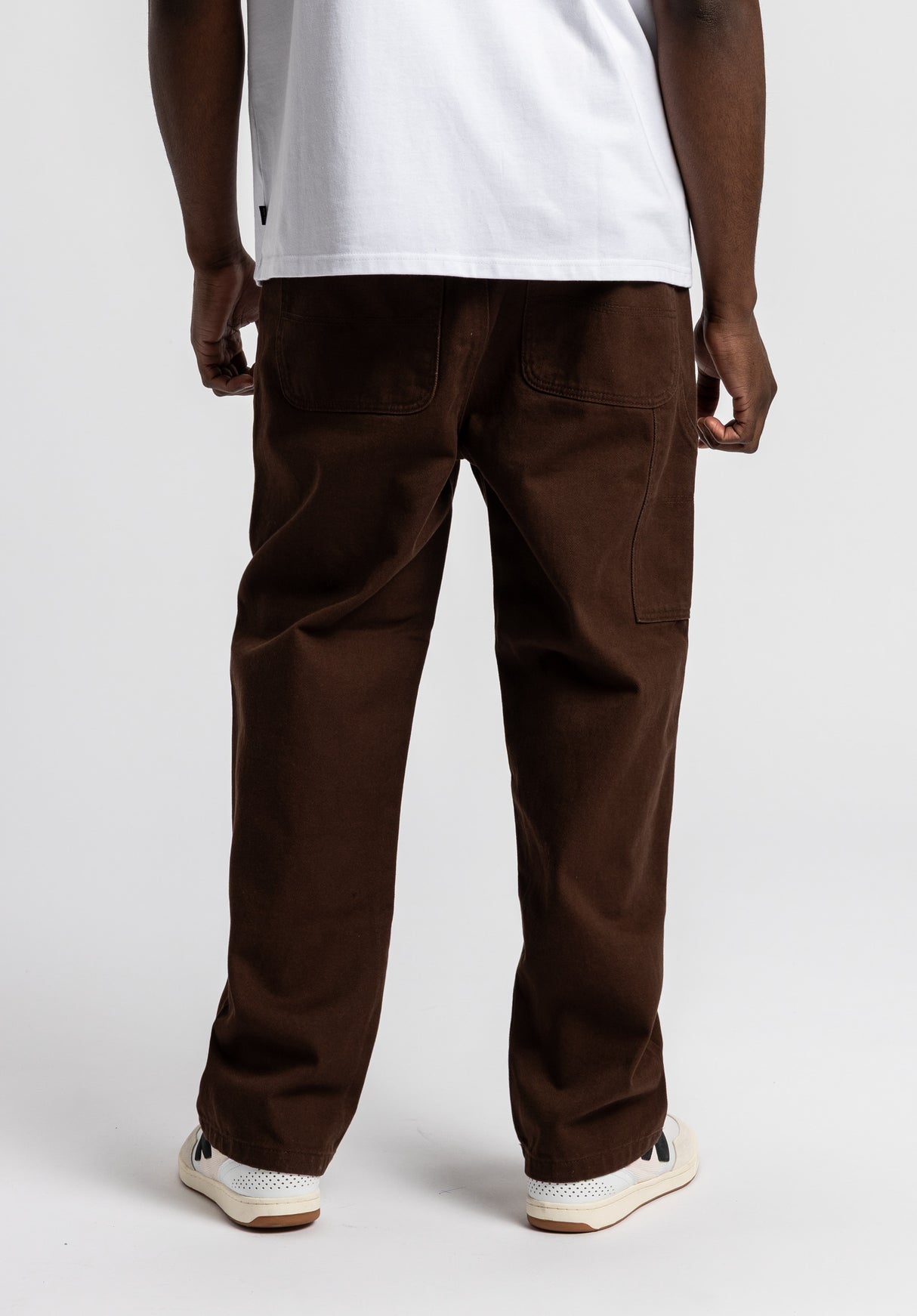 Workpant darkbrowndenim-washed Closeup2