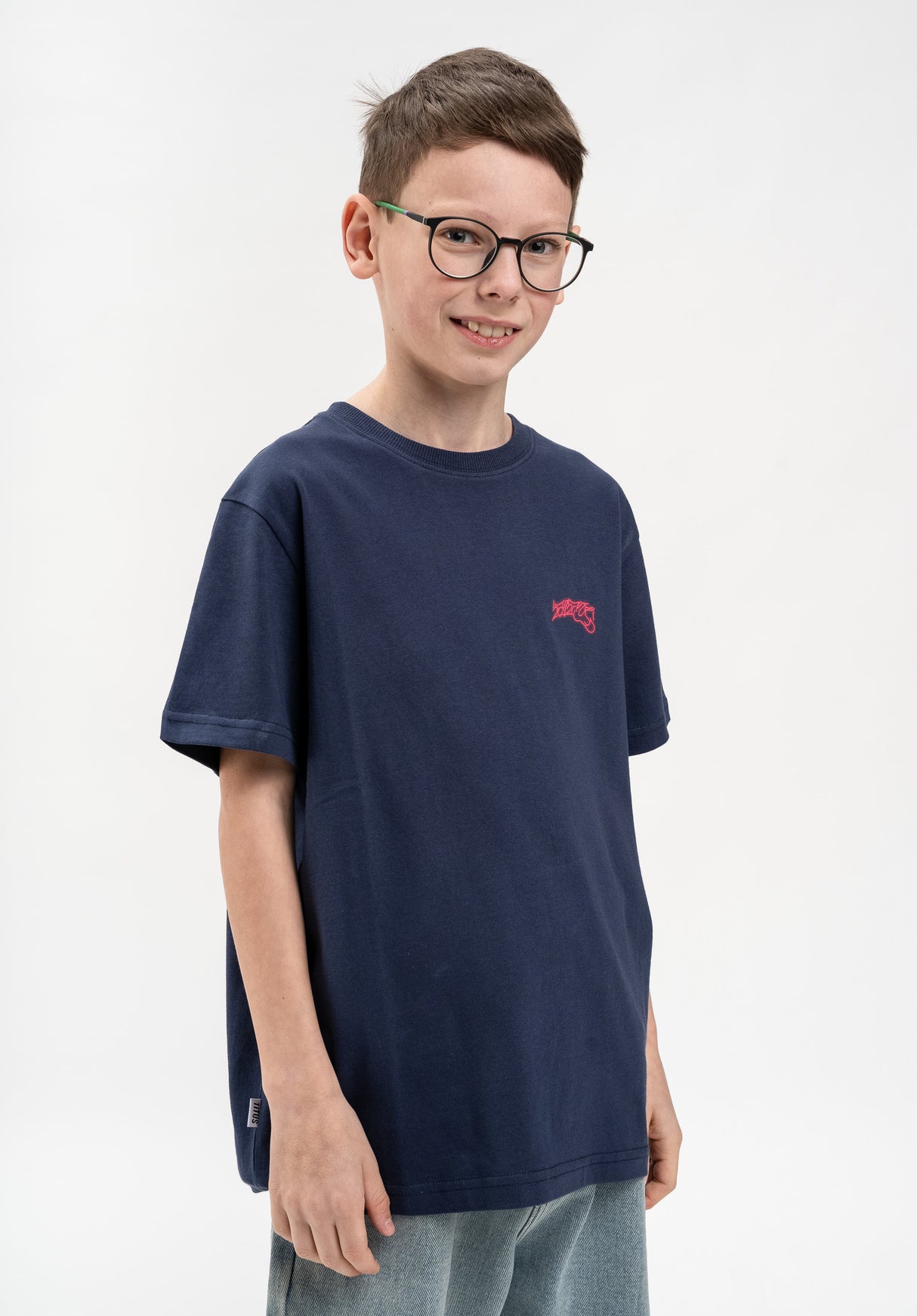 Retro Classic Logo Kids navy Rueckenansicht