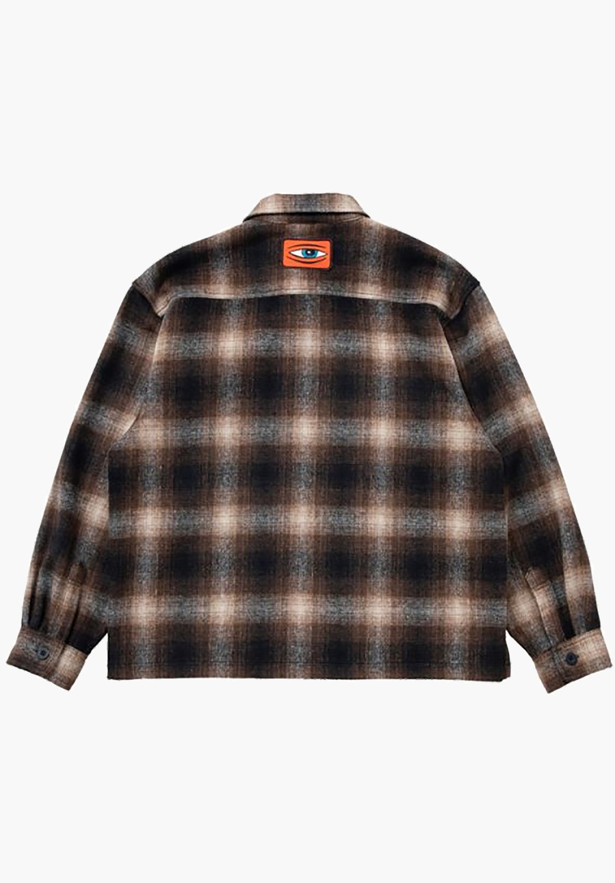 Sect Eye Patch Plaid Check Zip Shacket brown Rueckenansicht