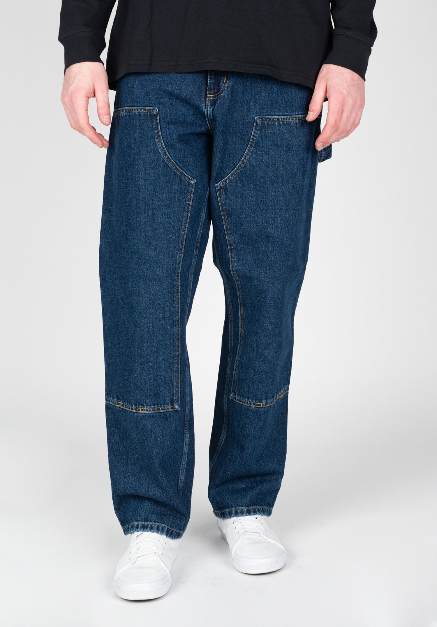 Double Knee Pant Denim bluestonewashed Vorderansicht Zoom Image