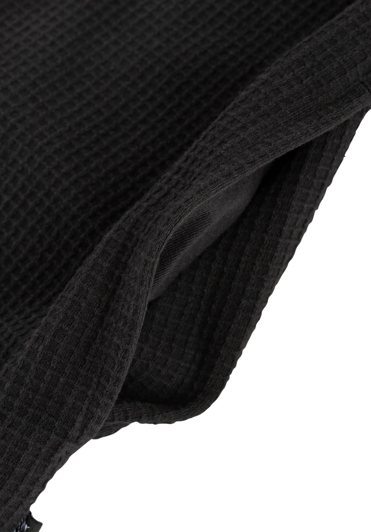 Sliver Waffle Knit Zip black Closeup2