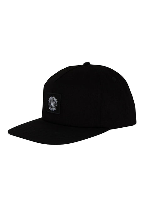 Web Snapback Unstructured Low black denim Vorderansicht