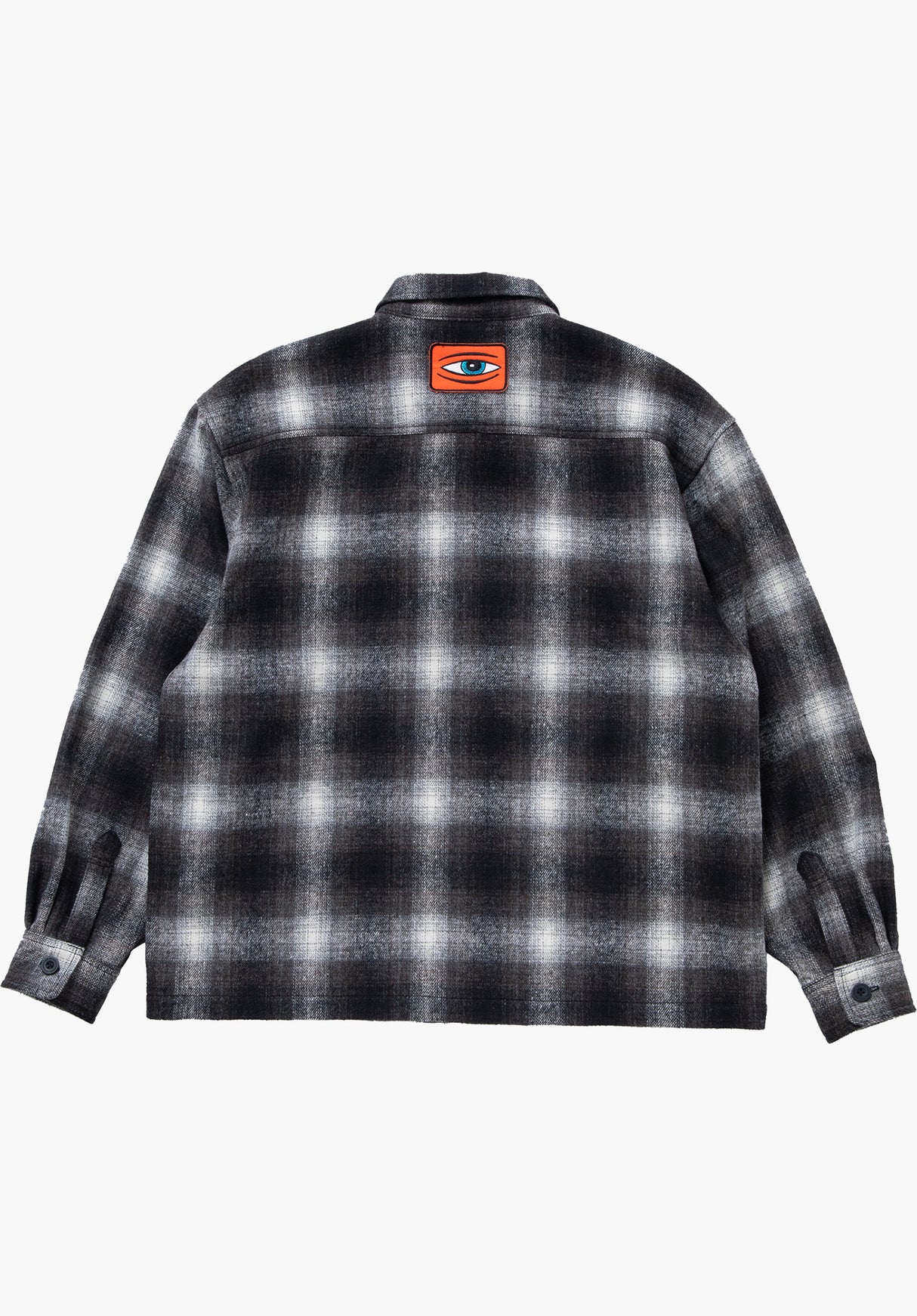 Sect Eye Patch Plaid Check Zip Shacket black Rückenansicht