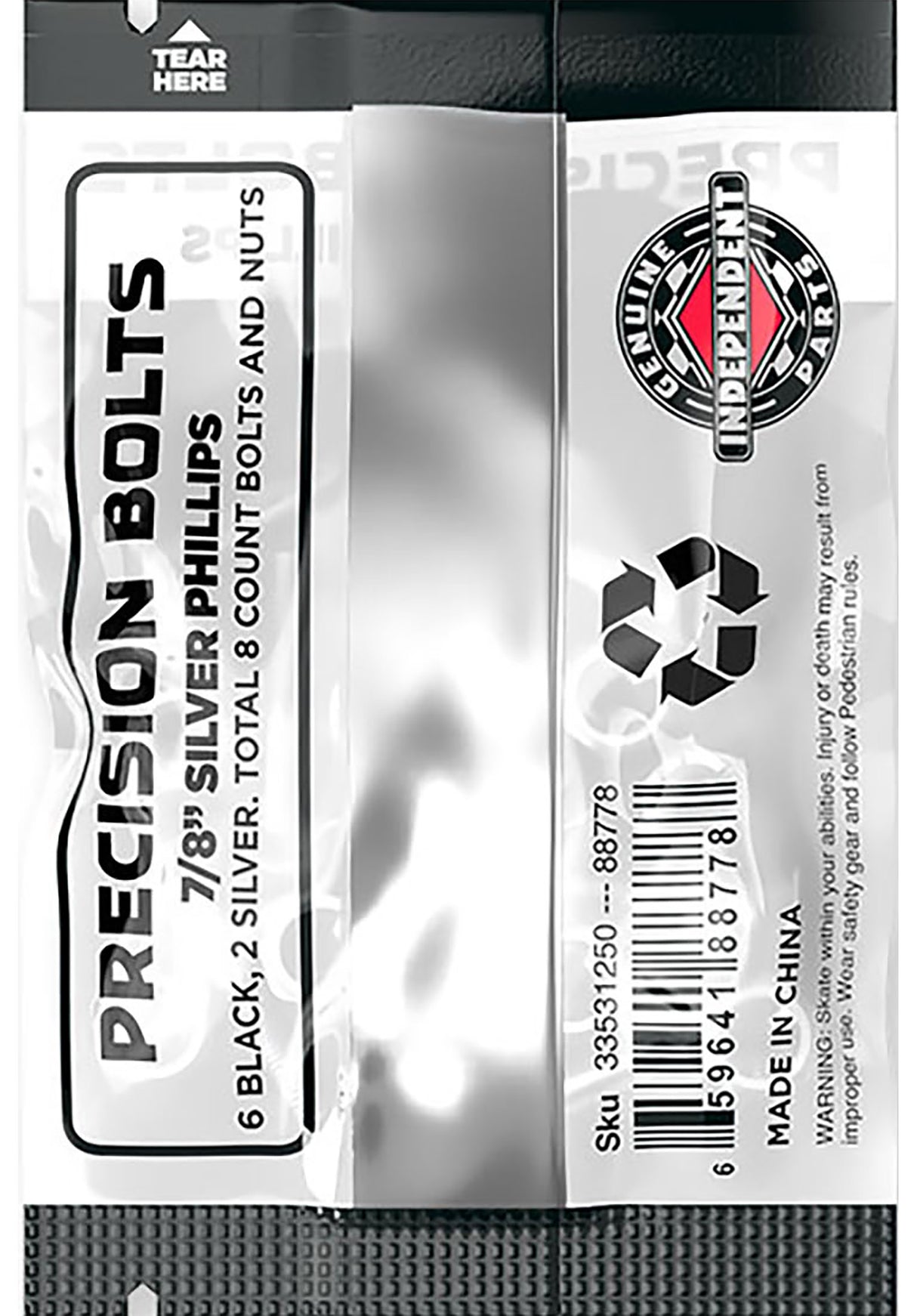 1" Kreuz black-silver Rückenansicht