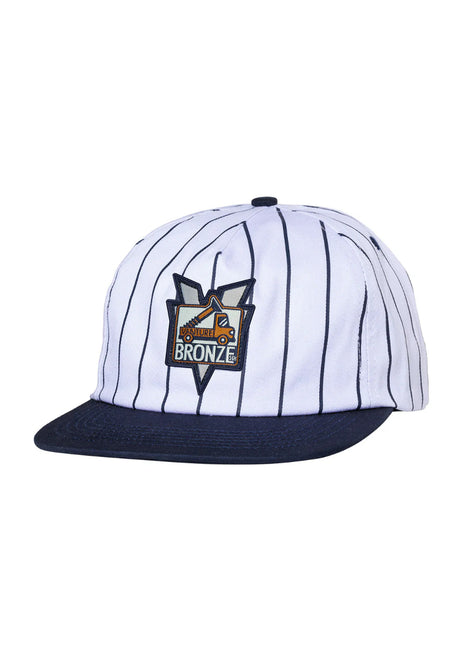 Venture x Bronze Pickup Snapback Cap white-navy pinestripe – Vorderansicht
