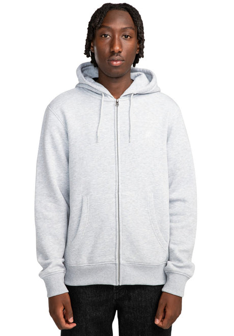Element Icon Embroidery Zip-Hoodie midgreyheather – Vorderansicht