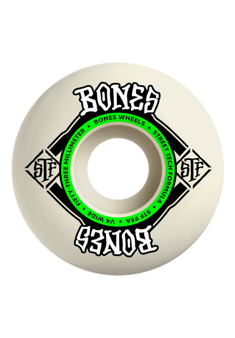 Bones Wheels STF 99A V4 Wide Rolle offwhite – Vorderansicht