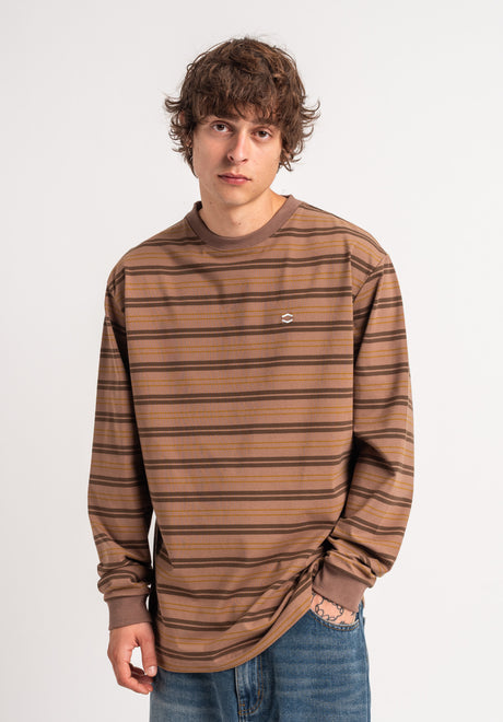 TITUS Icon Stripes Longsleeve darkbrown-striped – Ansicht 1