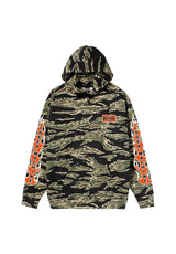 Loser-Machine Flamethrower Hoodie tiger-camo – Vorderansicht