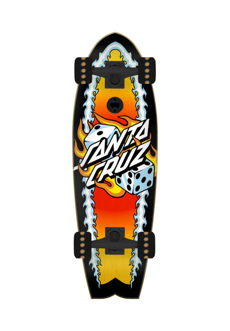 Santa-Cruz Flaming Dice Dot Shark Cruzer Cruiser-Komplett multicolored – Vorderansicht