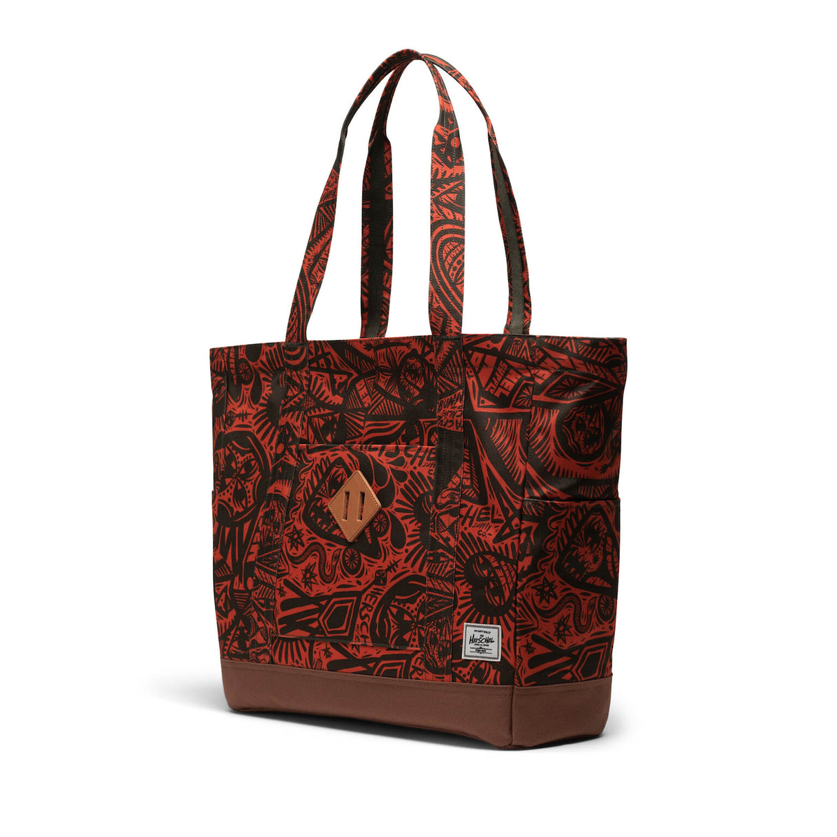 Herschel Thomas Campbell Heritage Tote Tasche TC forest night-saddle brown – Seitenansicht