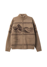 Dark Seas Old Timer Strickjacke timberwolf – Vorderansicht