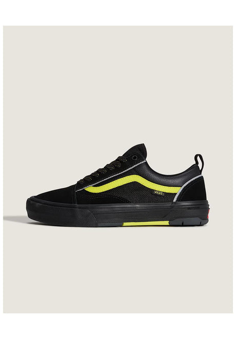 Vans Skate Old Skool Wafflecup Schuhe Jungs reflectiveblack-lime – Vorderansicht