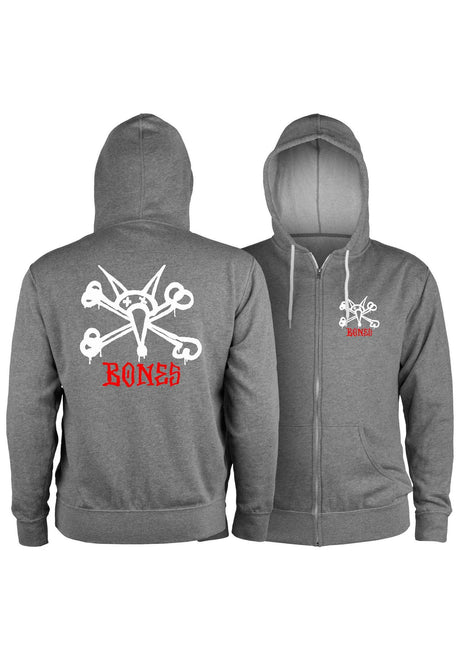 Powell-Peralta Rat Bones Lightweight Zip-Hoodie gunmetal-heather – Detailansicht 1