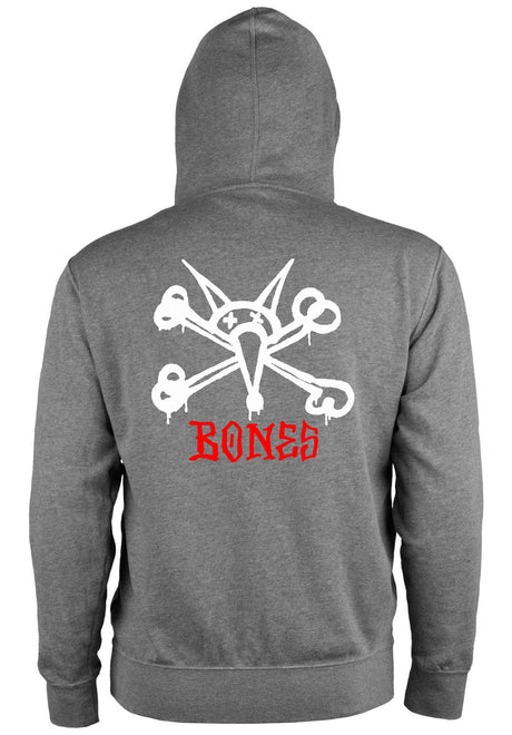 Powell-Peralta Rat Bones Lightweight Zip-Hoodie gunmetal-heather – Rückenansicht