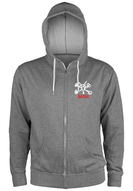 Powell-Peralta Rat Bones Lightweight Zip-Hoodie gunmetal-heather – Vorderansicht