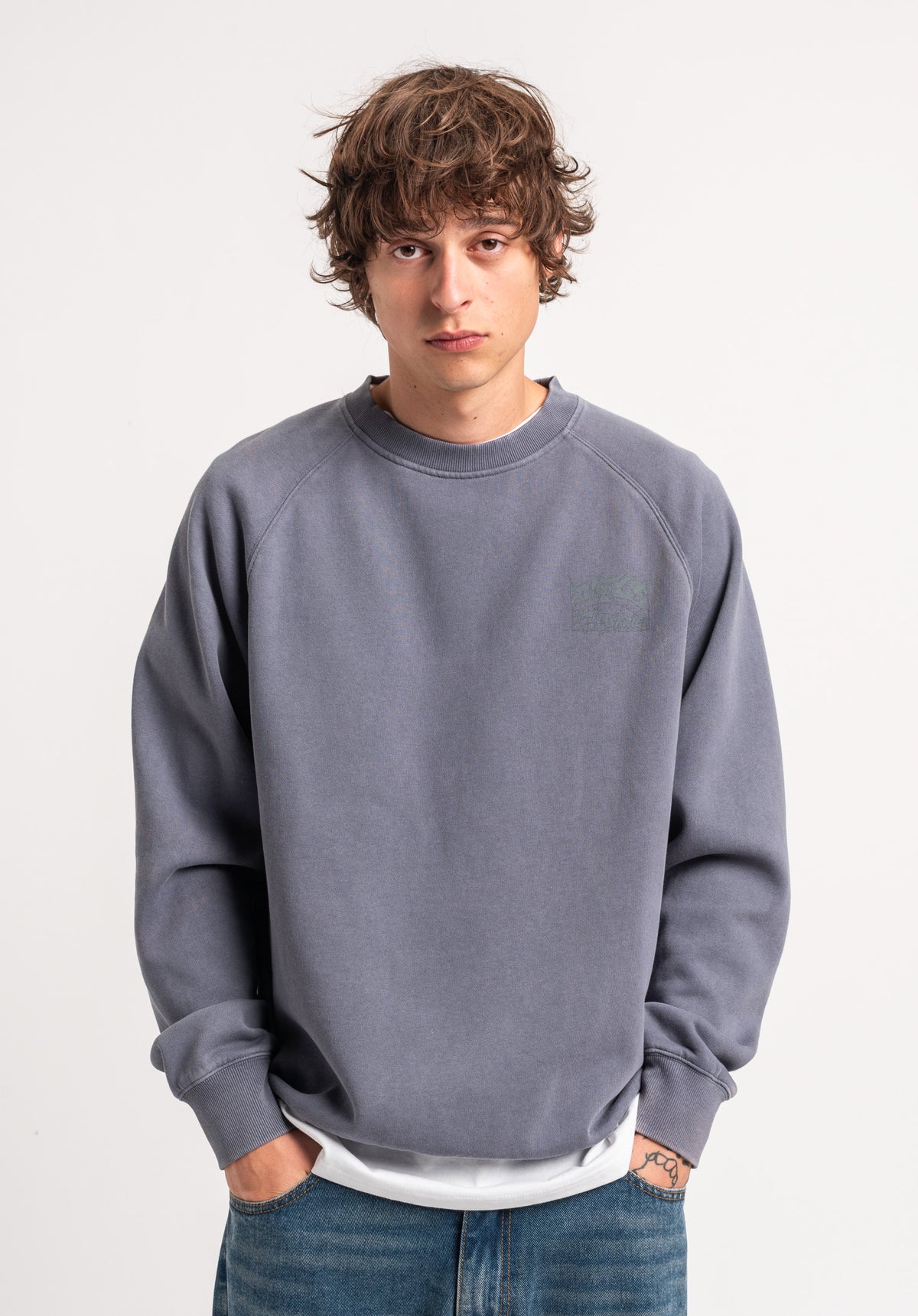 TITUS Heritage Clean Sweatshirt greybluefaded – Rückenansicht