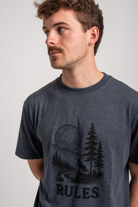 Rules Jonel T-Shirt fogbluemottled – Rückenansicht
