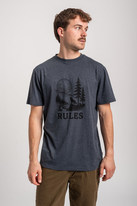 Rules Jonel T-Shirt fogbluemottled – Vorderansicht