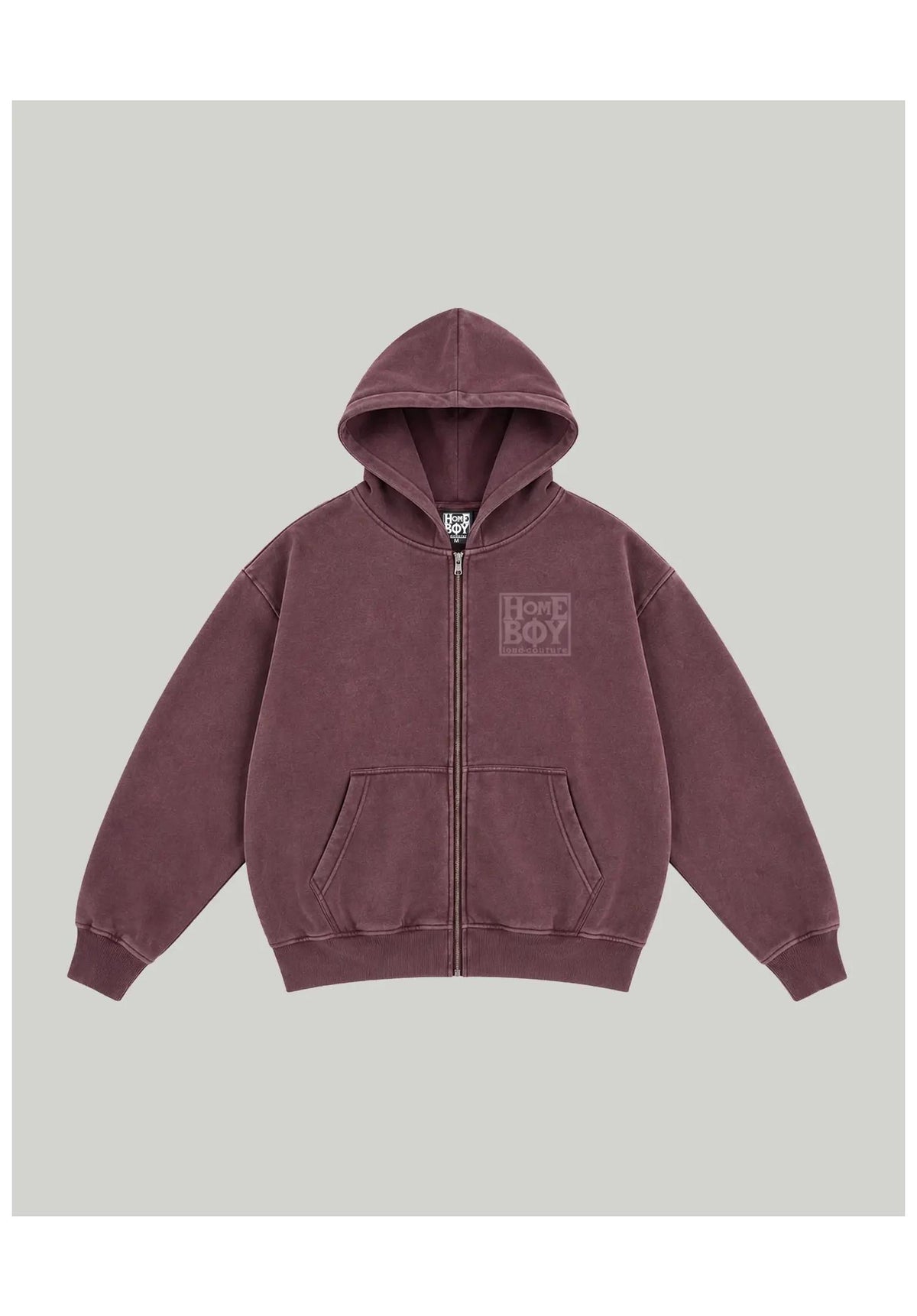 Homeboy Old School Zipper Zip-Hoodie maroon-washed – Rückenansicht