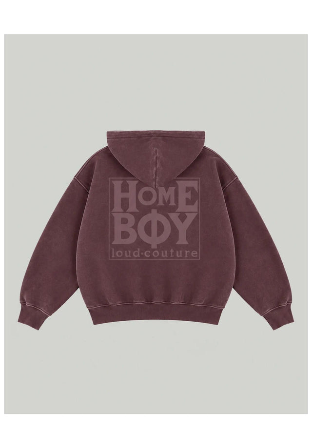 Old School Zipper maroon-washed Vorderansicht