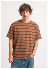 TITUS Icon Stripes T-Shirt darkbrown-striped – Vorderansicht