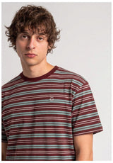 TITUS Icon Stripes T-Shirt darkberry-striped – Rückenansicht