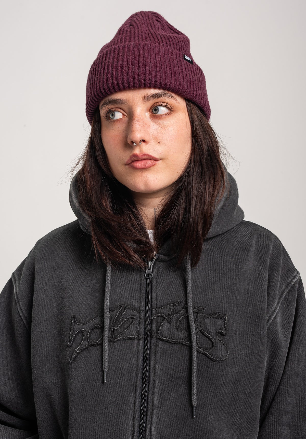 TITUS W Classic Front Zip-Hoodie blackfaded – Detailansicht 1
