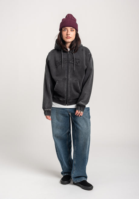 TITUS W Classic Front Zip-Hoodie blackfaded – Detailansicht 2