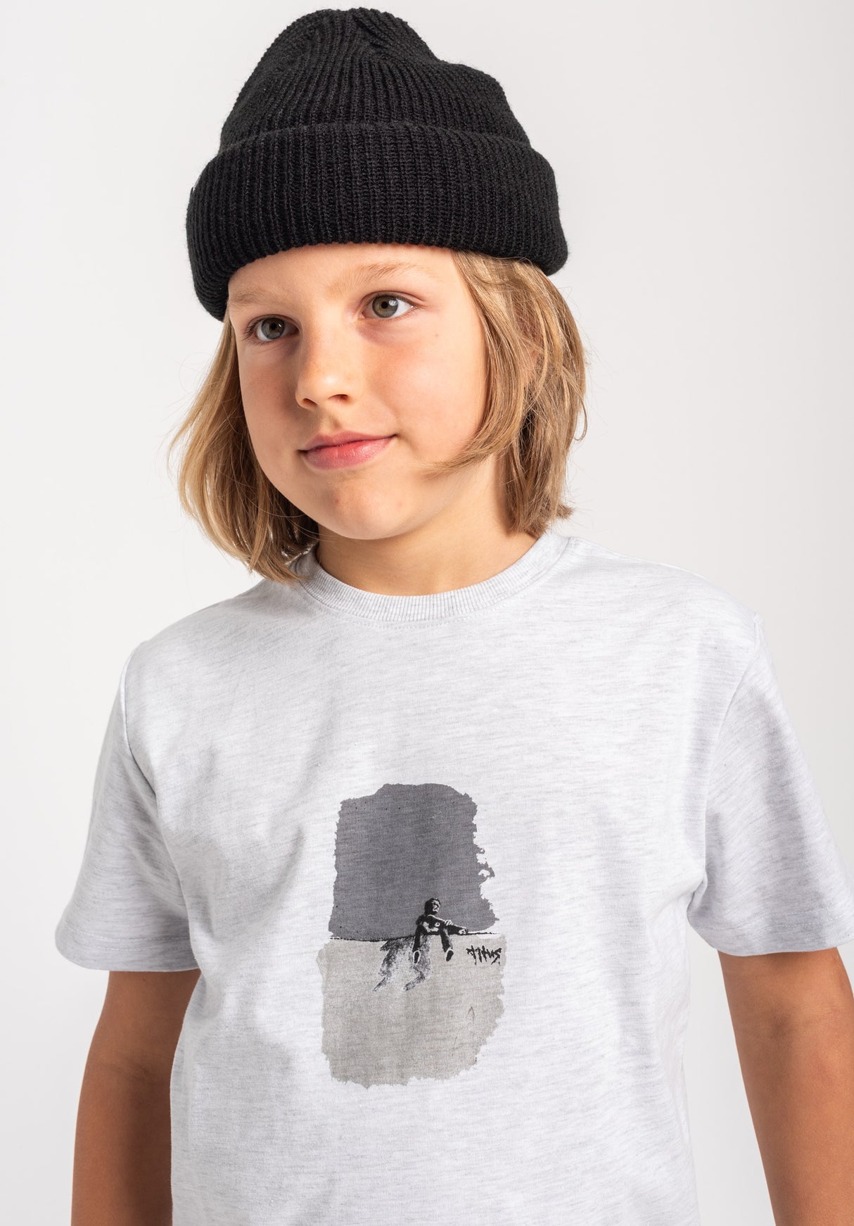 TITUS Vael Kids T-Shirt lightheathergrey – Detailansicht 1