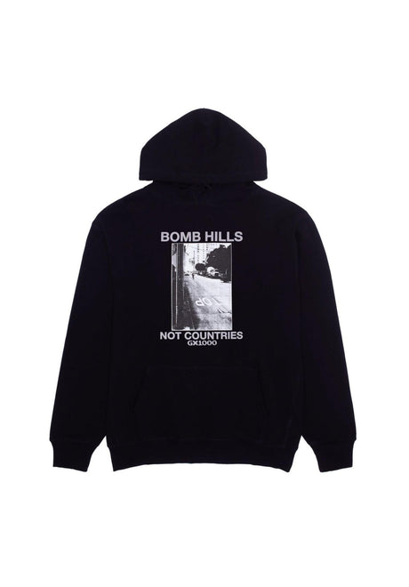 GX1000 Bomb Hills Not Countries Hoodie black-grey – Vorderansicht