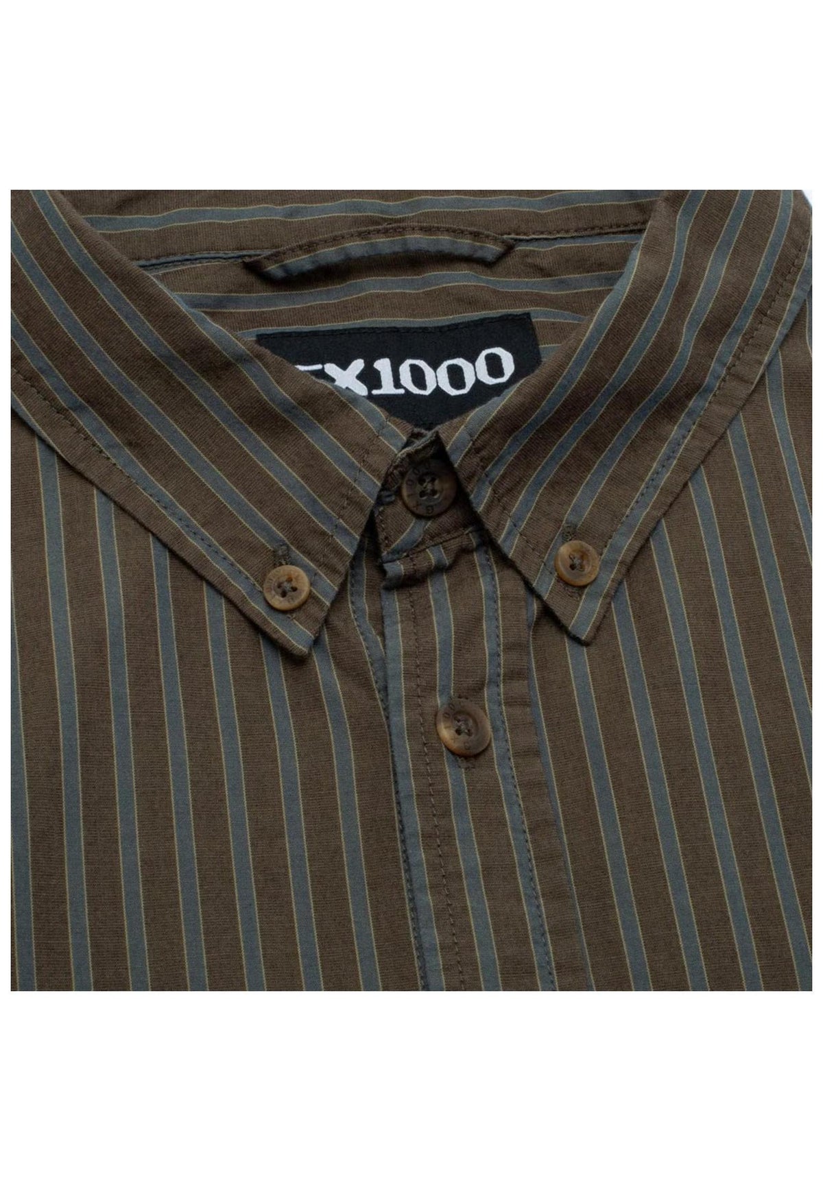 GX1000 Long Sleeve Button Down Hemd-Langarm olive-striped – Detailansicht 2