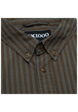 GX1000 Long Sleeve Button Down Hemd-Langarm olive-striped – Detailansicht 2